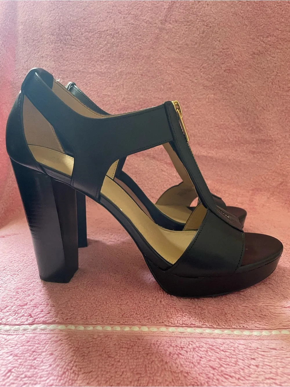 MICHAEL KORS Berkley Zipper Platform High-heel Sandals In Black 8.5